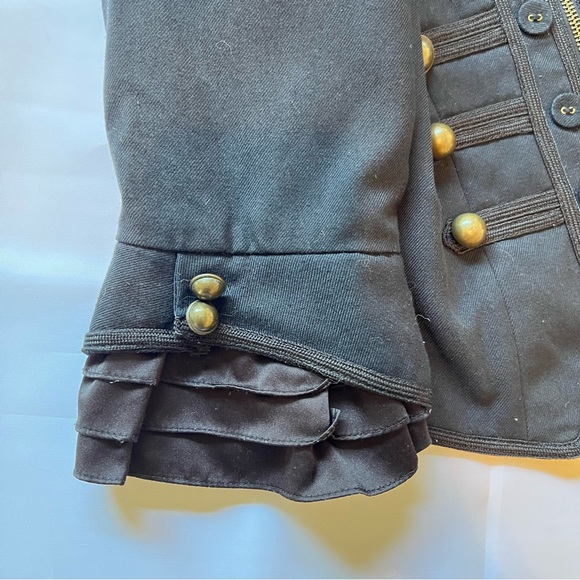 Military Crop Jacket Frilled & Ruffled 3/4 sleeve, adult xs kids xl - Picture 5 of 9